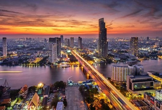 Bangkok im Abendrot
