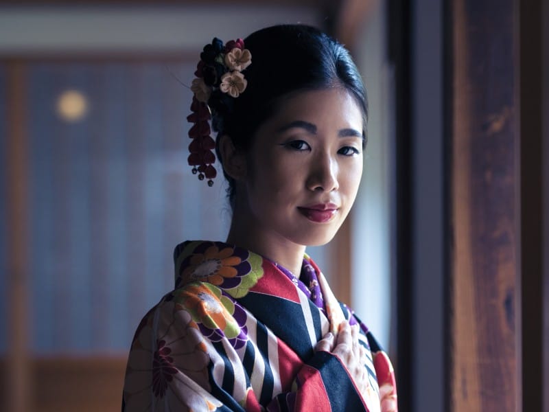 Japanische Dame im Kimono