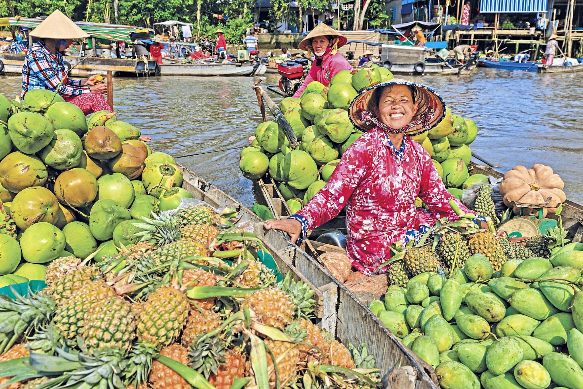 Asien Vietnam Mekong Schwimmender Markt