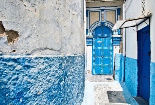 Marokko, Chefchaouen, bluewhite houses