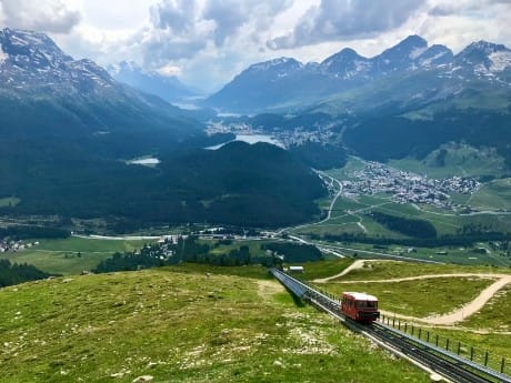 schweiz-muottas muragl-blick auf auf bah