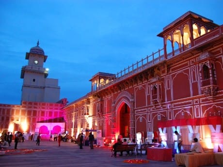 Stadtpalast von Jaipur am Abend
