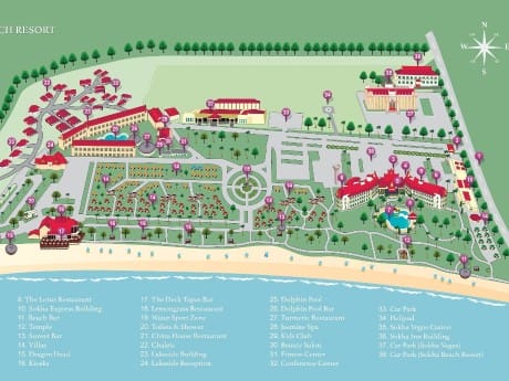 Karte des Sokha Beach Resort