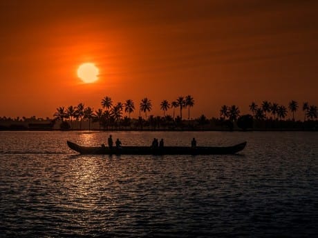 Sonnenuntergang in den Backwaters